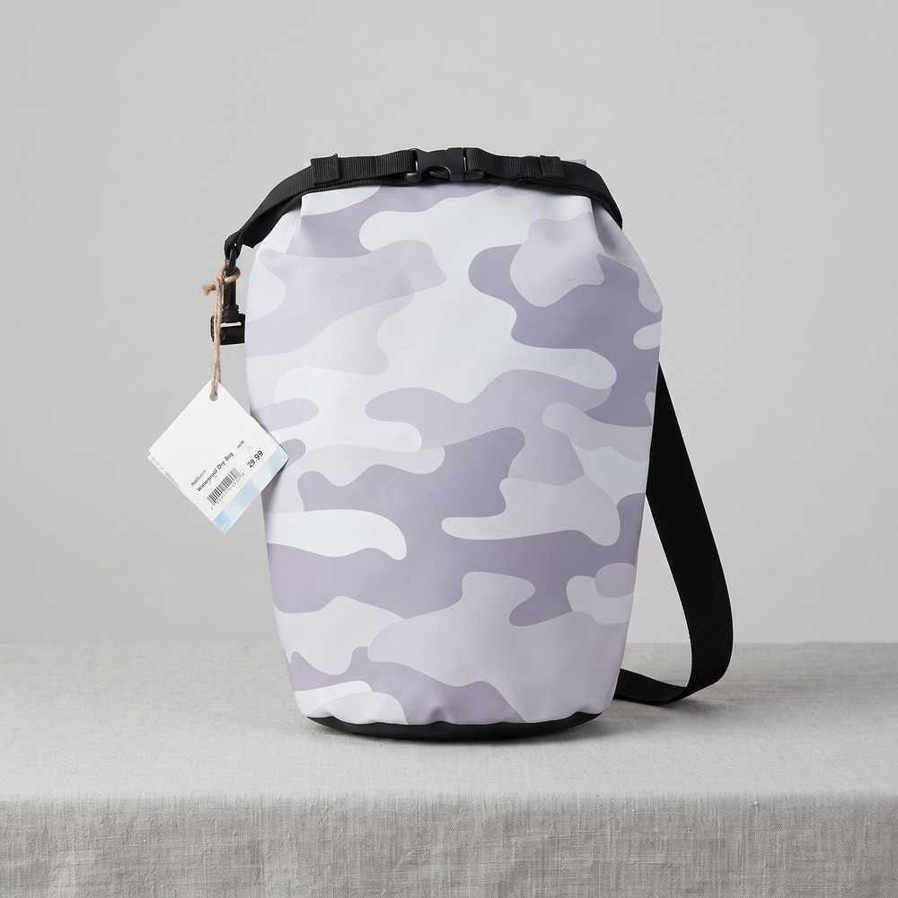 NEW Grey Camo Waterproof Dry Bag Roll Top Backpack Outdoor Beach Bag
